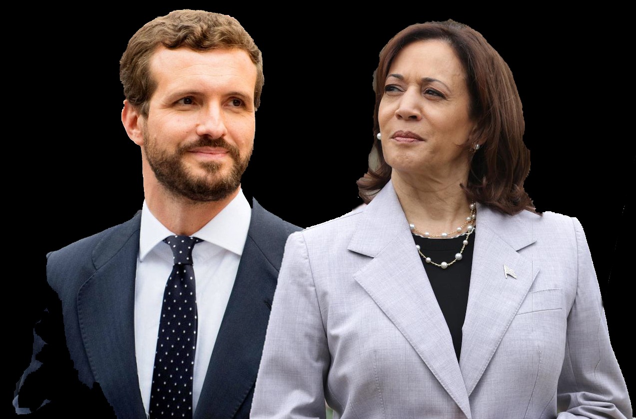 Pablo Casado y Kamala Harris